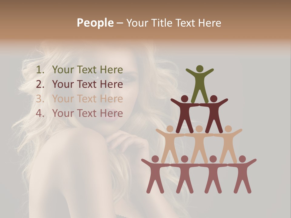 Woman Haircut Caucasian PowerPoint Template