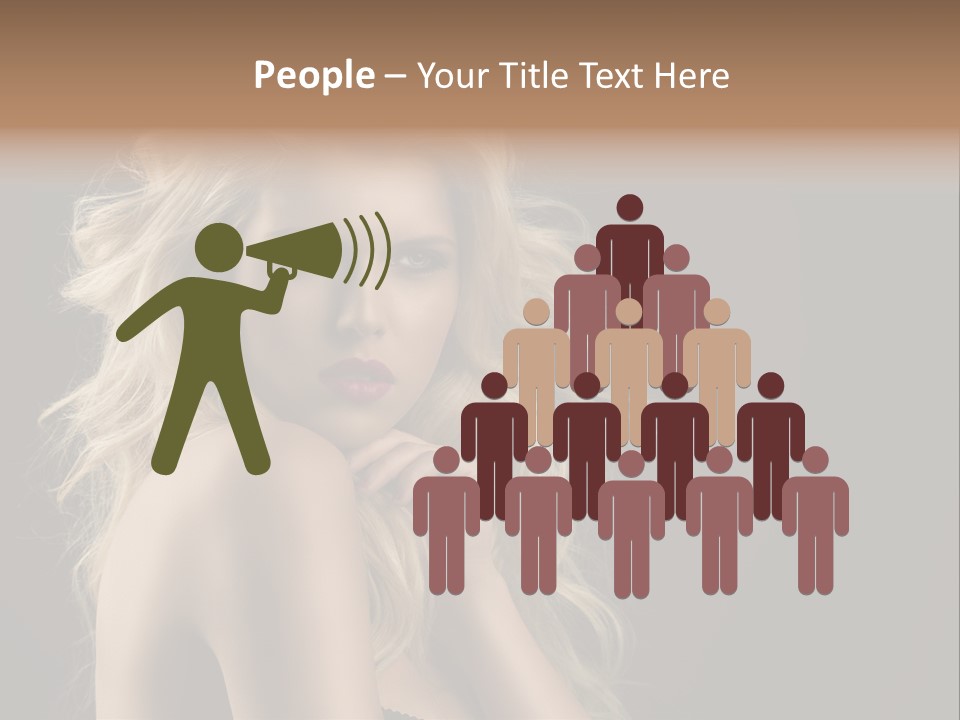 Woman Haircut Caucasian PowerPoint Template