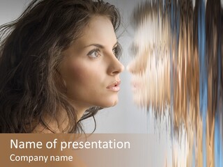 Girl Brunette Brown PowerPoint Template