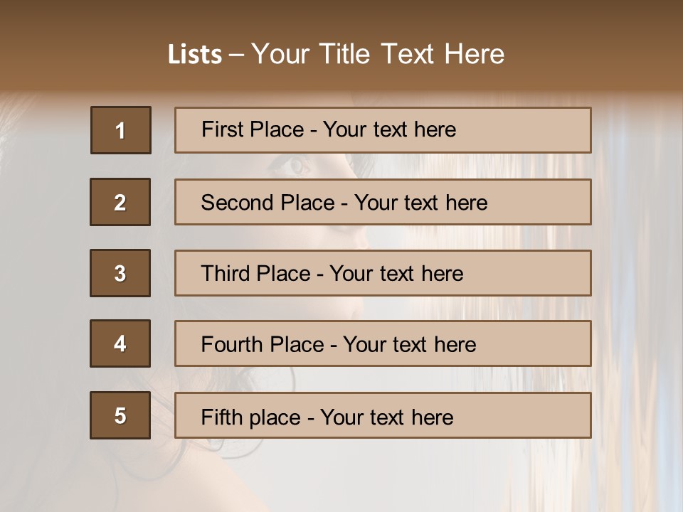 Girl Brunette Brown PowerPoint Template