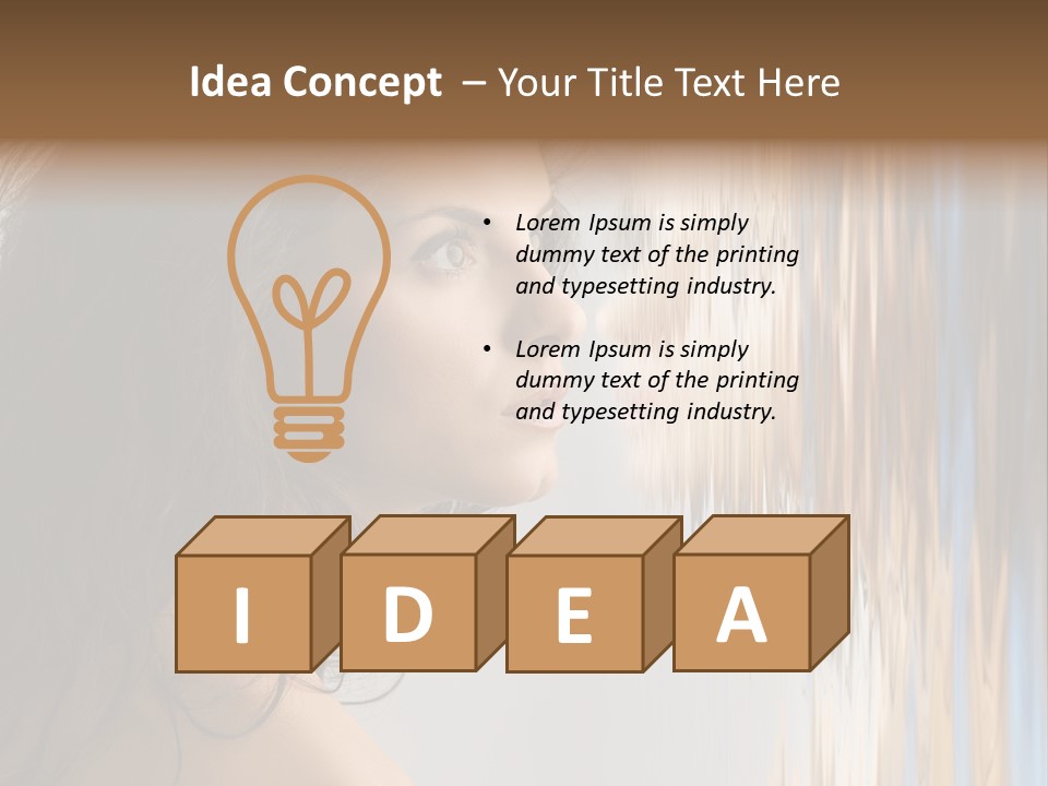 Girl Brunette Brown PowerPoint Template