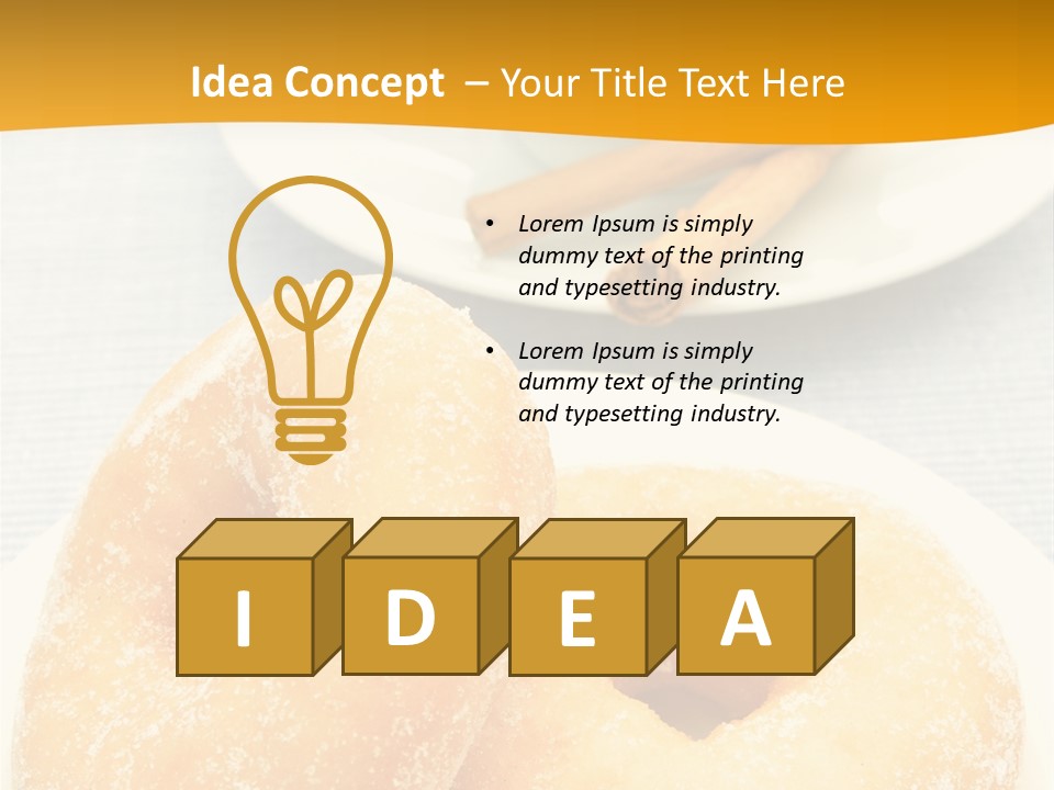 Cakesweettreatsnack Glazed Donutdoughnutcoffeeround PowerPoint Template