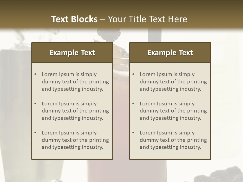 Durst Bar Black PowerPoint Template