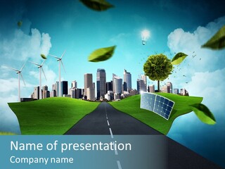 Stromverbrauch Umweltschutz Windkraft PowerPoint Template