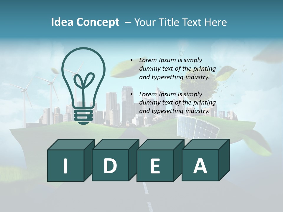 Stromverbrauch Umweltschutz Windkraft PowerPoint Template