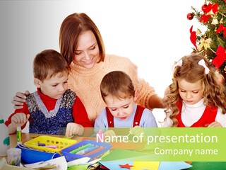 Glue Greeting Card Season PowerPoint Template