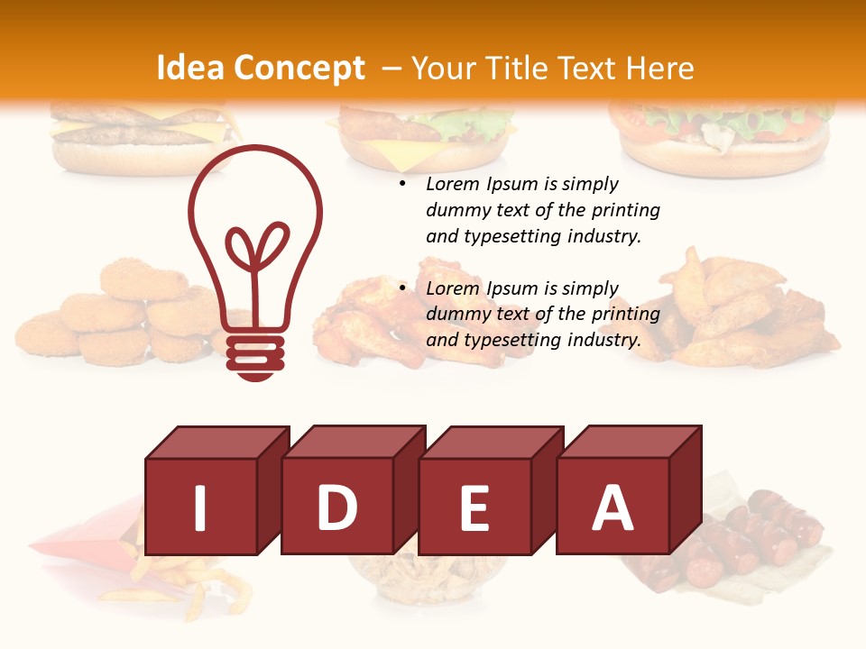 Huge Pizza Fried PowerPoint Template