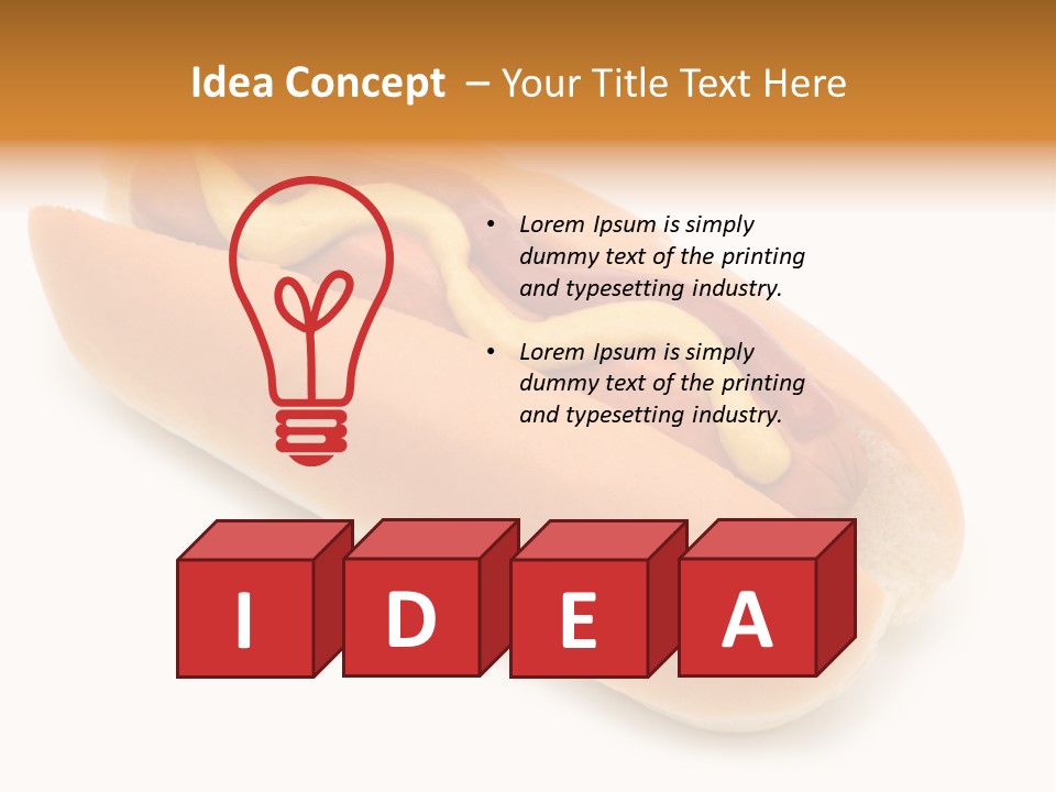 Ketchupamerican Barbecuebeef Bread Bun Calorie Delicious Frankfurter Eat PowerPoint Template