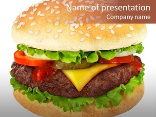 Burger Background Unhealthy PowerPoint Template