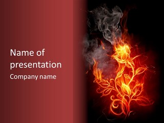 Fire Rose PowerPoint Template