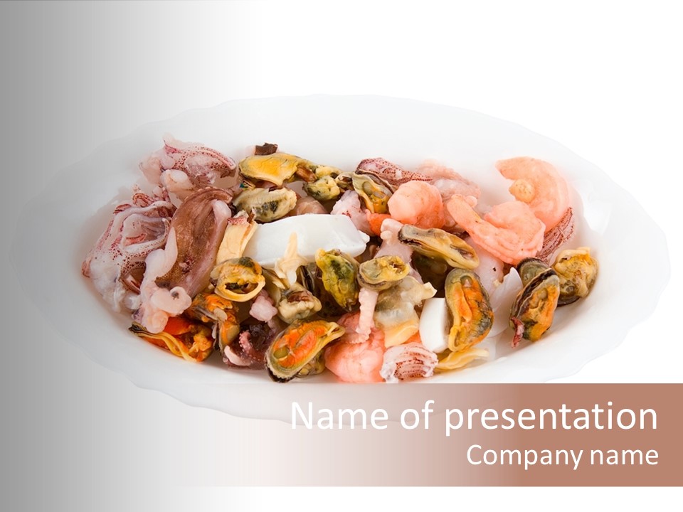 Vegetables Shrimp Cooked PowerPoint Template