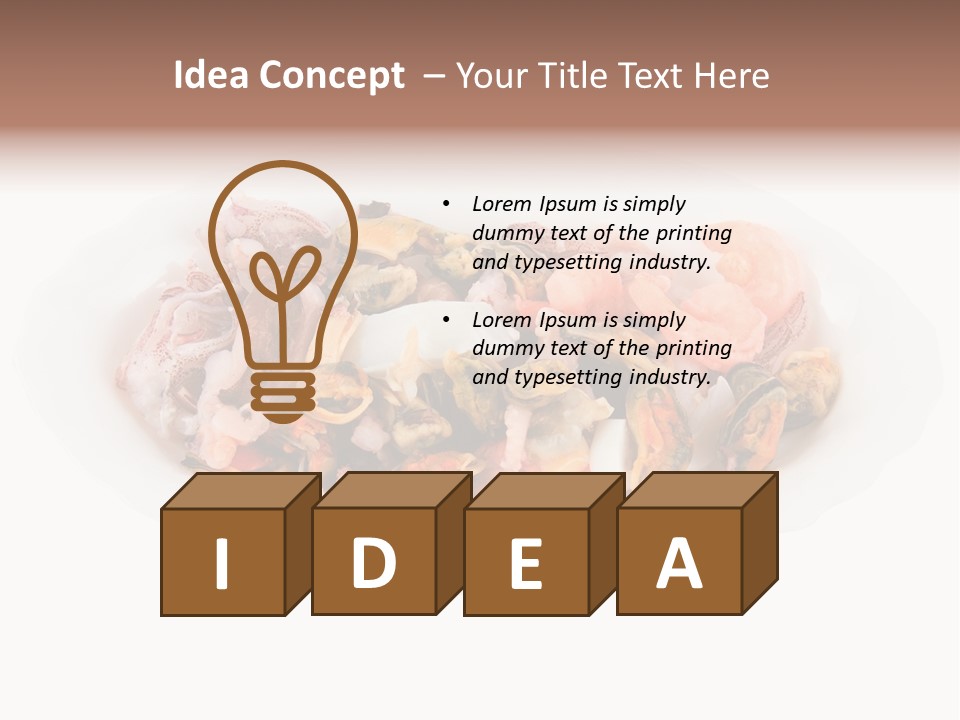 Vegetables Shrimp Cooked PowerPoint Template