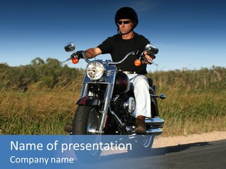 Cruising Cycle Biker PowerPoint Template