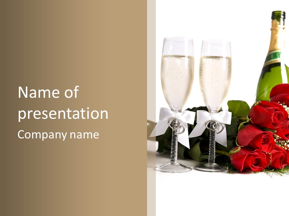 White Background Symbol Wedding PowerPoint Template