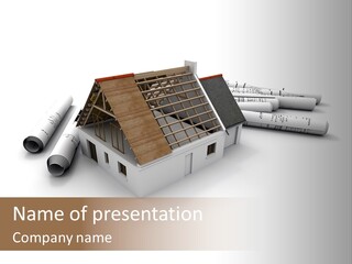 Roof House Draw PowerPoint Template