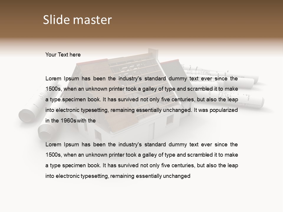 Roof House Draw PowerPoint Template