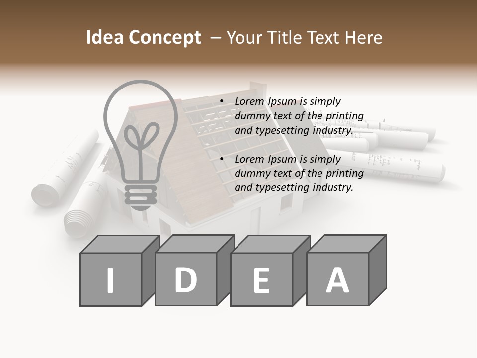 Roof House Draw PowerPoint Template