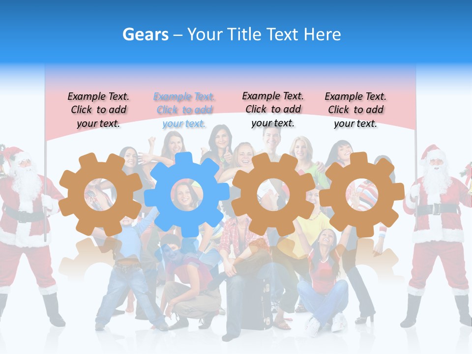 Surprised Group Celebration PowerPoint Template