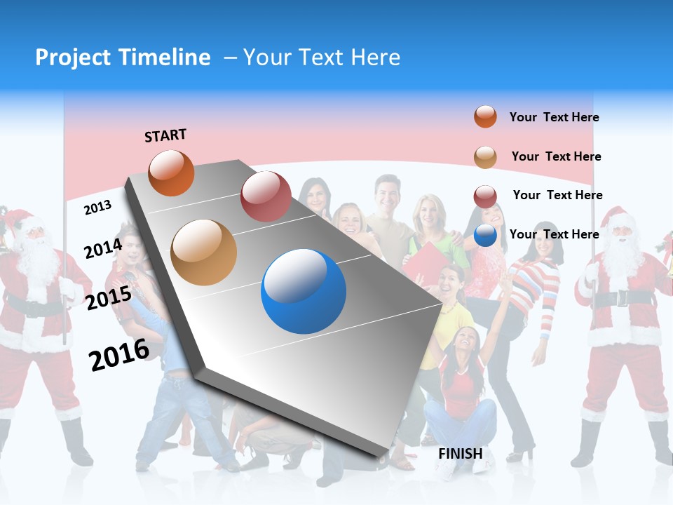 Surprised Group Celebration PowerPoint Template