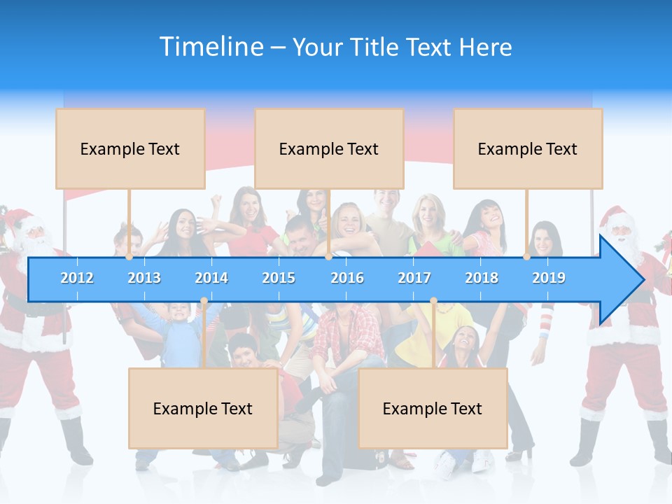 Surprised Group Celebration PowerPoint Template