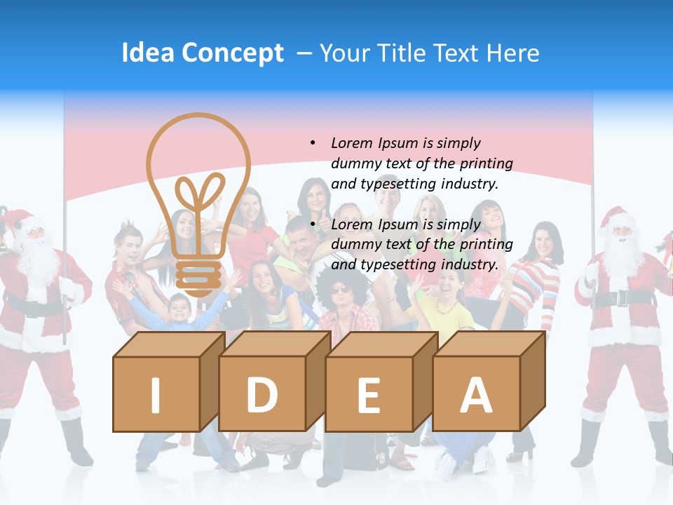 Surprised Group Celebration PowerPoint Template