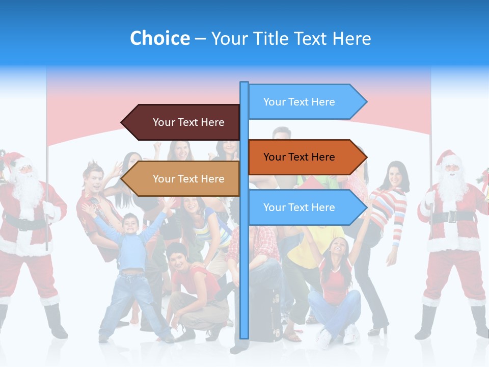 Surprised Group Celebration PowerPoint Template