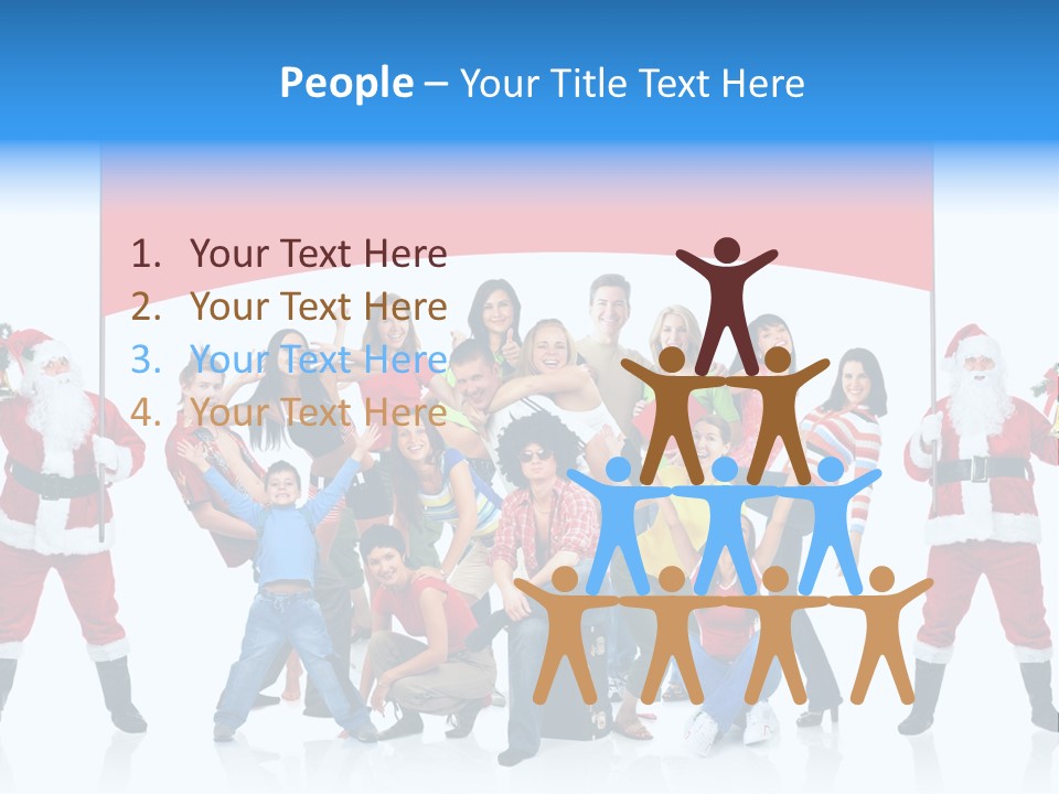 Surprised Group Celebration PowerPoint Template