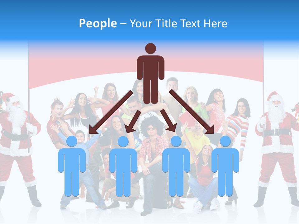 Surprised Group Celebration PowerPoint Template