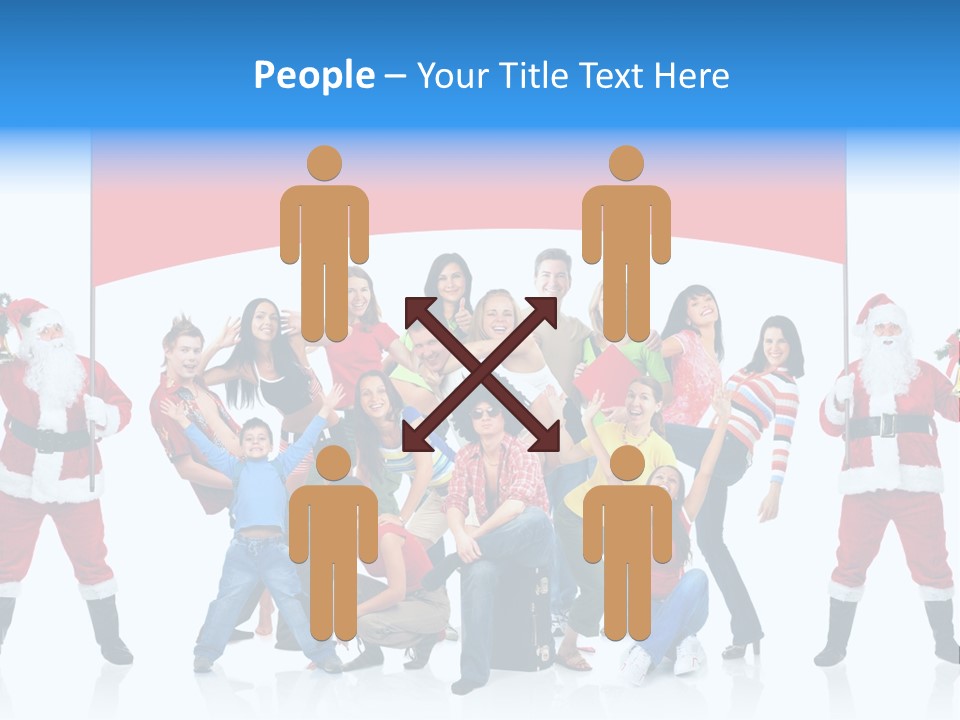 Surprised Group Celebration PowerPoint Template