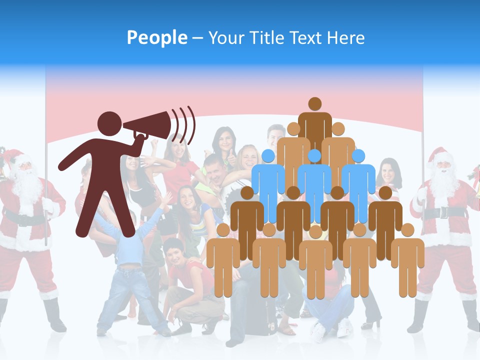 Surprised Group Celebration PowerPoint Template