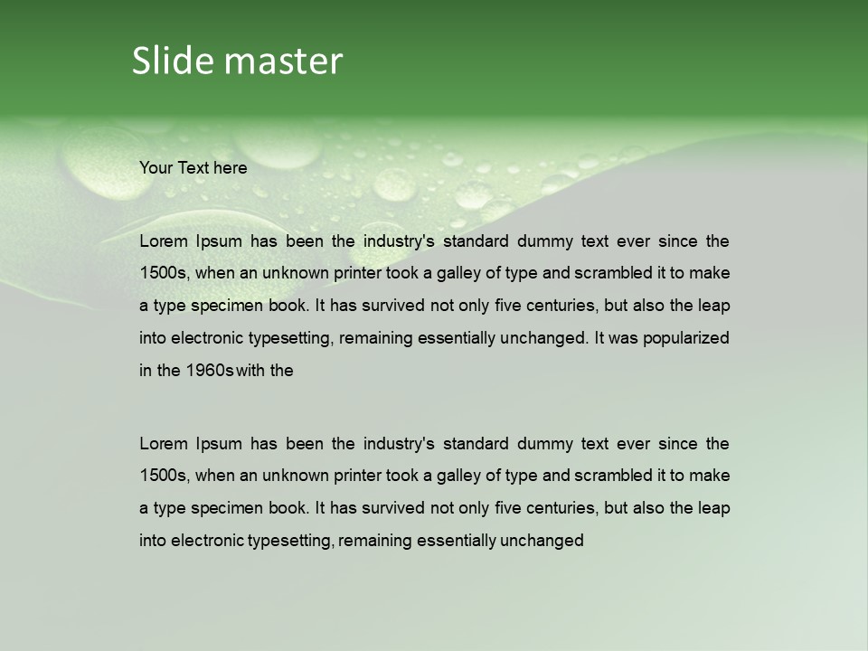 Nature Drops Leaf PowerPoint Template