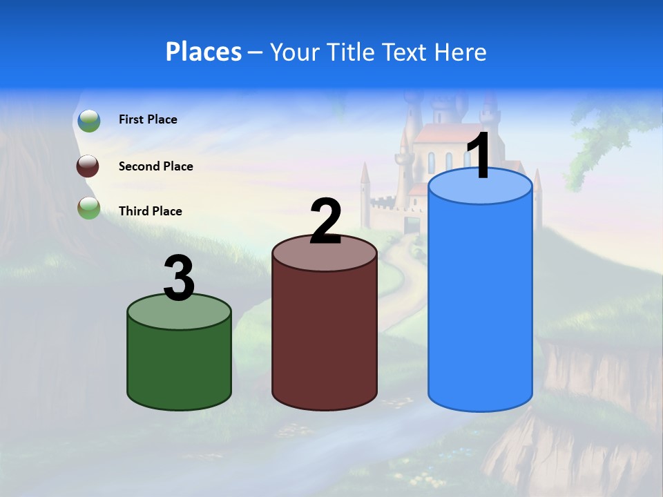 Vegetation River Sightseeing PowerPoint Template