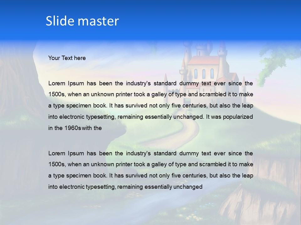 Vegetation River Sightseeing PowerPoint Template