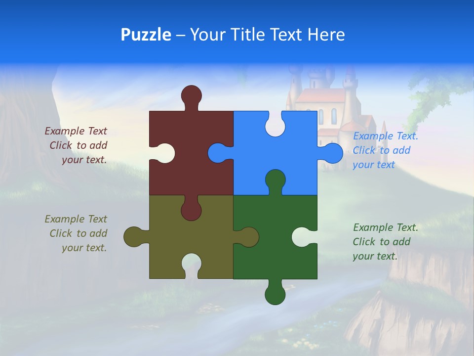 Vegetation River Sightseeing PowerPoint Template