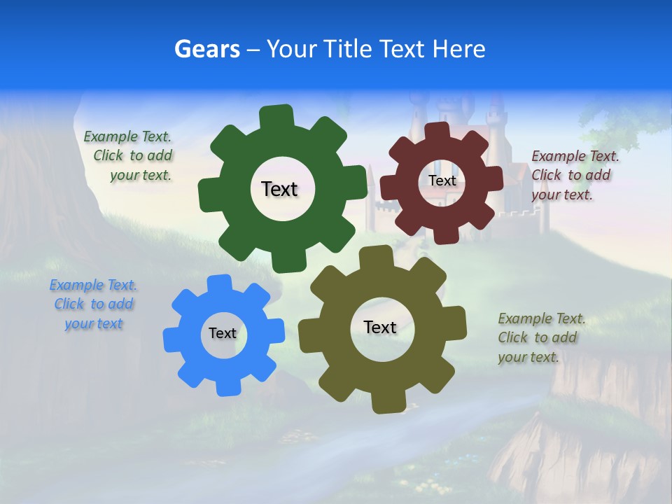 Vegetation River Sightseeing PowerPoint Template