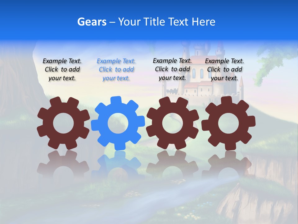 Vegetation River Sightseeing PowerPoint Template