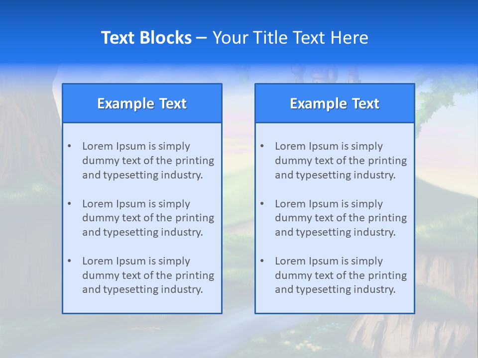 Vegetation River Sightseeing PowerPoint Template