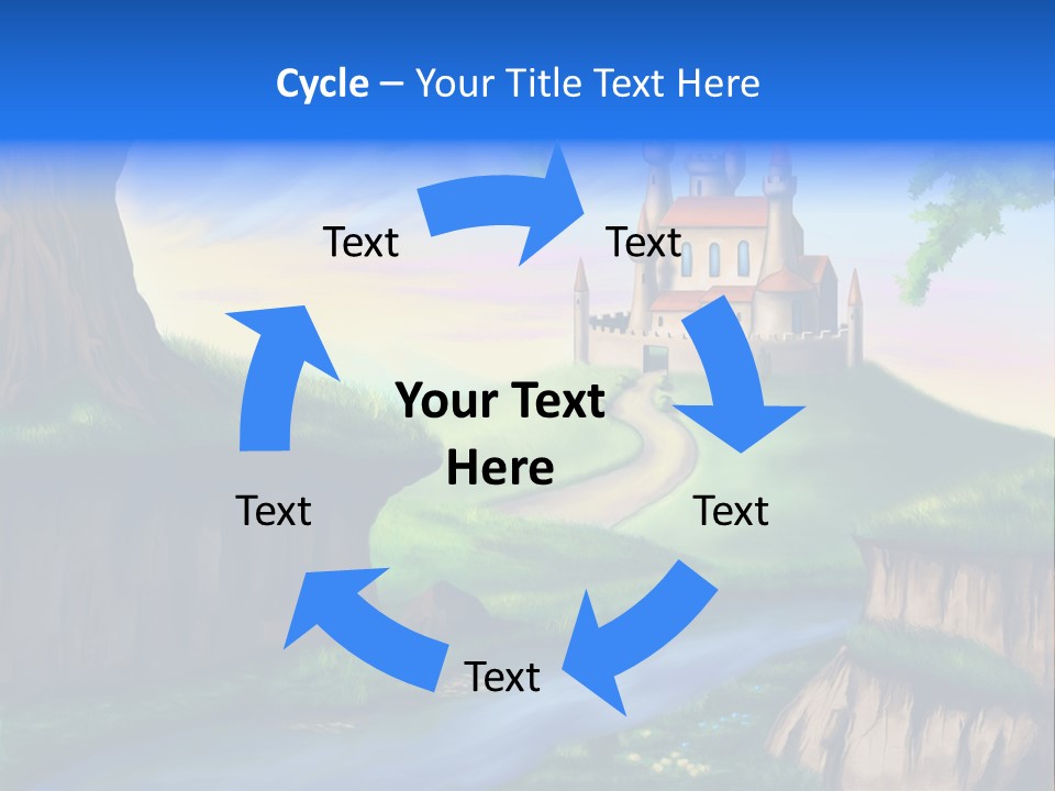 Vegetation River Sightseeing PowerPoint Template