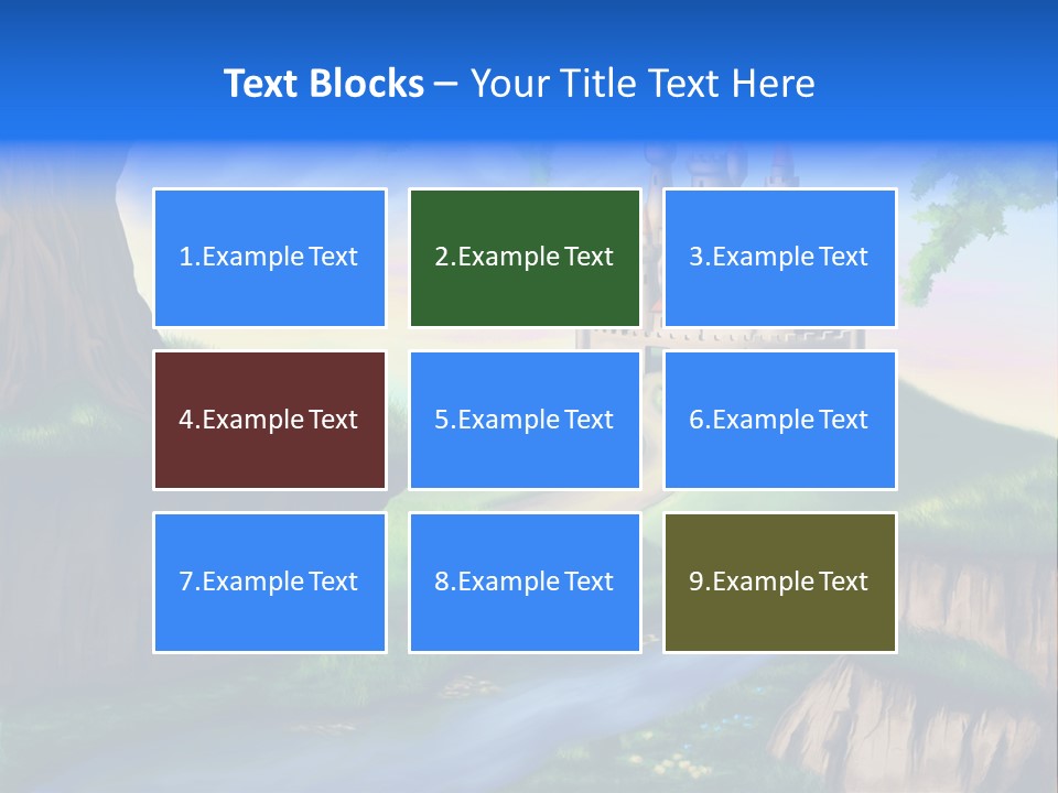 Vegetation River Sightseeing PowerPoint Template