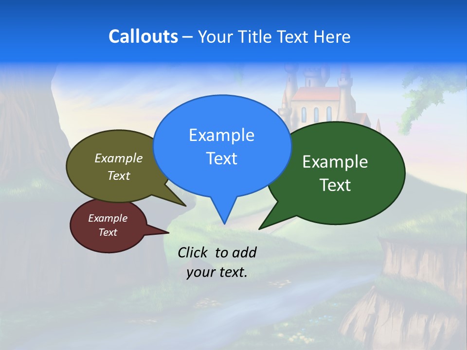 Vegetation River Sightseeing PowerPoint Template