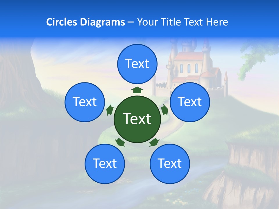 Vegetation River Sightseeing PowerPoint Template