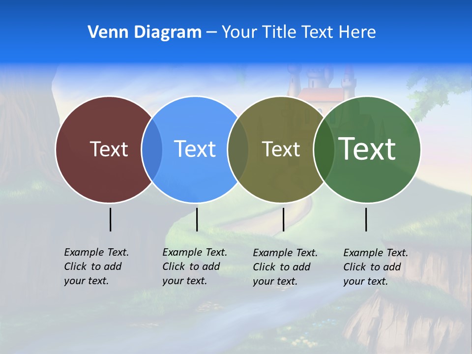 Vegetation River Sightseeing PowerPoint Template