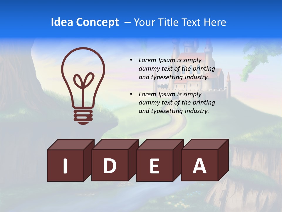 Vegetation River Sightseeing PowerPoint Template