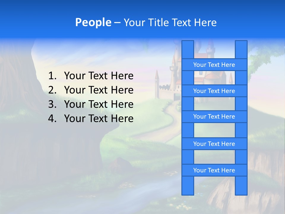 Vegetation River Sightseeing PowerPoint Template