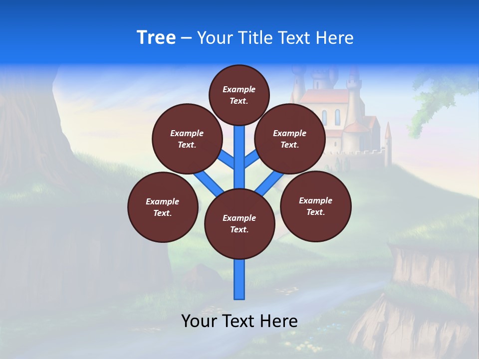 Vegetation River Sightseeing PowerPoint Template