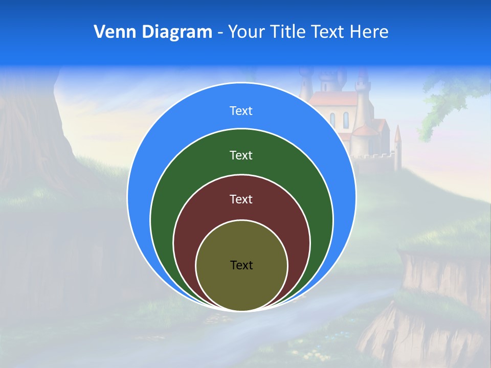 Vegetation River Sightseeing PowerPoint Template