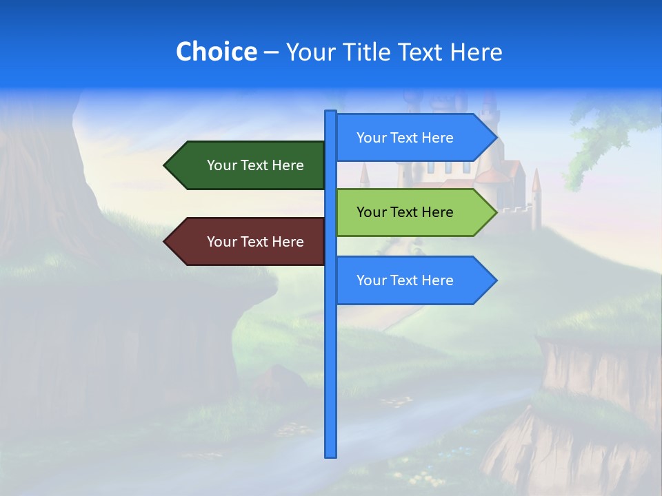 Vegetation River Sightseeing PowerPoint Template