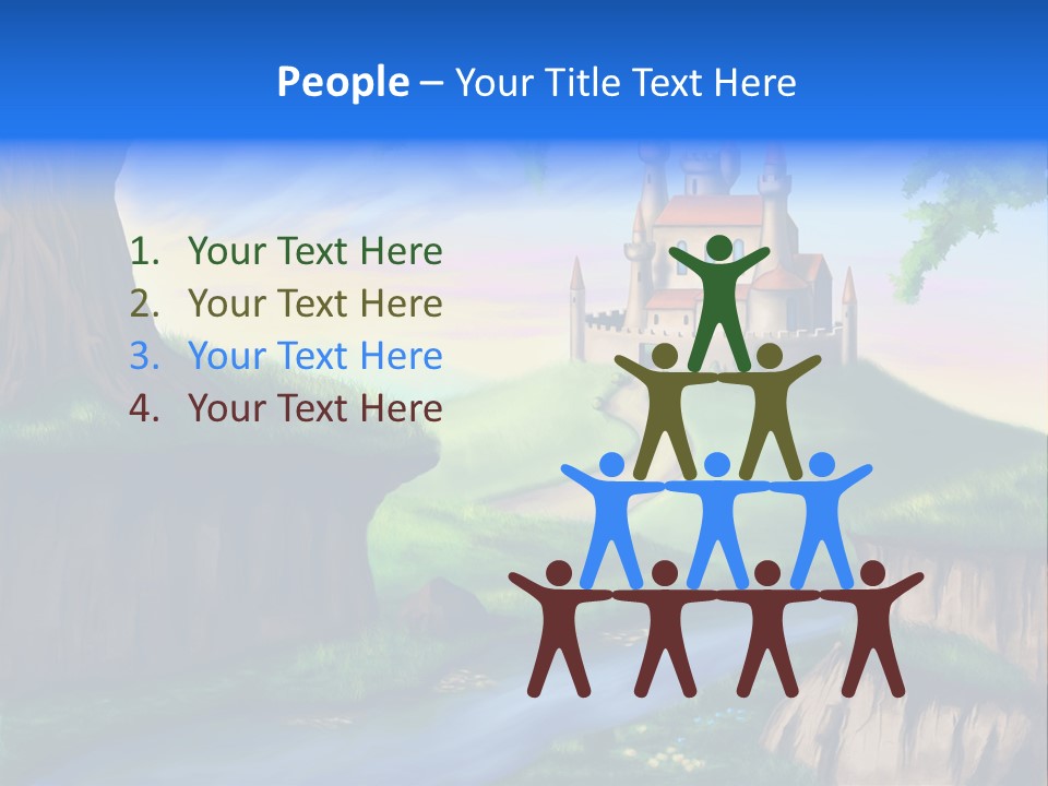 Vegetation River Sightseeing PowerPoint Template