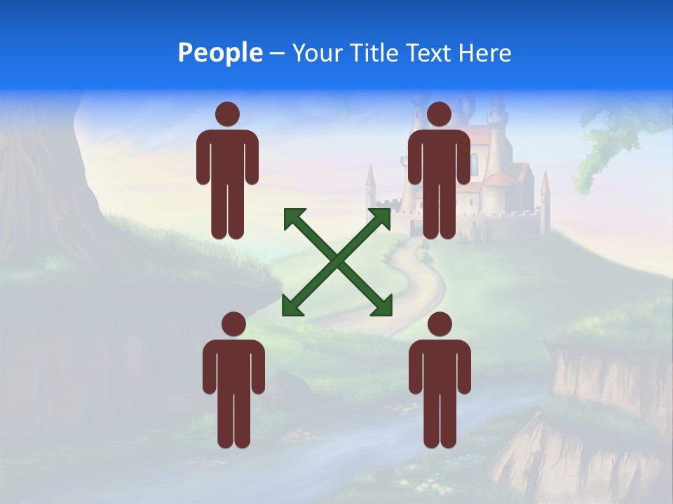 Vegetation River Sightseeing PowerPoint Template