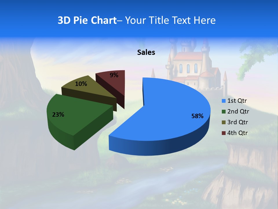Vegetation River Sightseeing PowerPoint Template